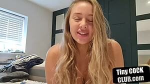Amateur blonde with big tits gets down and dirty on camera
