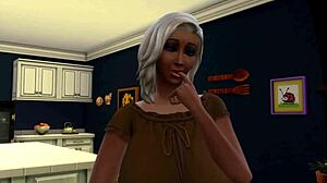 Διαφυλετικό τρίο με μεγάλα βυζιά και κώλο σε βίντεο του Sims 4