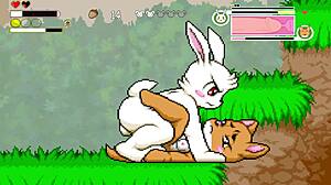 毛茸茸的色情游戏:看一个淘气的兔子玩具复活