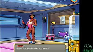 Cartoon fantasy: Ebony wrestlers in an erotic academy training session